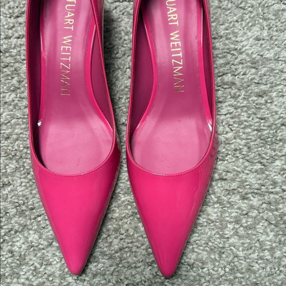 Stuart Weitzman 'Stuart Kitten'  Leather Pump in Hot Pink   1.5 inch heel - Picture 7 of 10